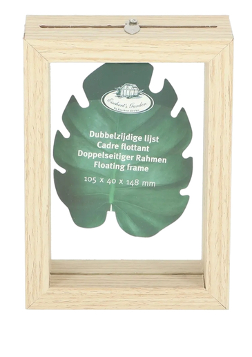 Elevate your small prints and postcards with this A6 Floating Photo Frame from Esscheret Design. Crafted from warm, natural wood with a slim profile, its clear acrylic back creates a modern “floating” effect that beautifully showcases A6-sized artwork, photos, or memos. Ideal for desks, shelves, or gallery walls, it’s a versatile accent and a thoughtful gift for lovers of minimalist, handcrafted design.